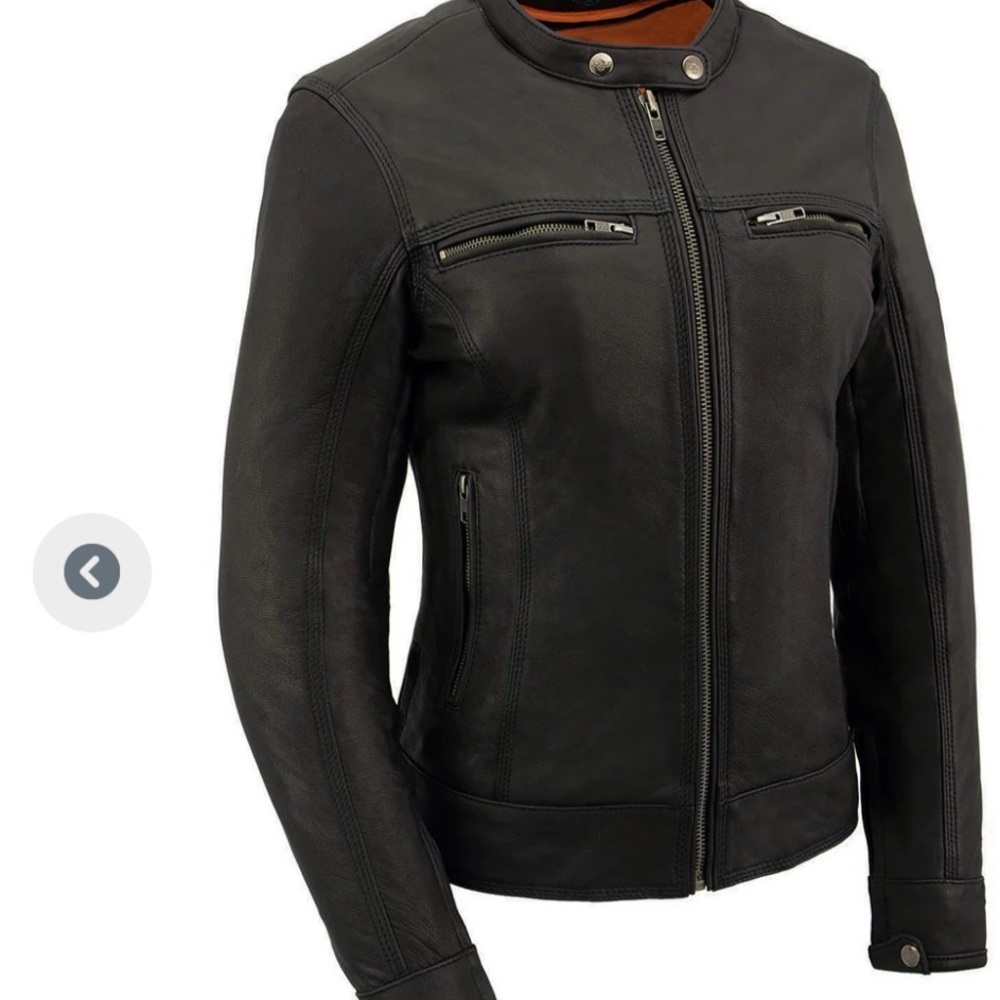 Milwaukee Women's Scooter Distressed Brown Leather Vented Motorcycle Jacket NWOT